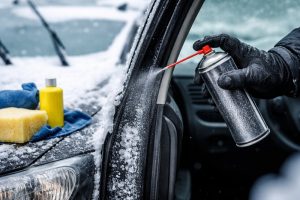 jak dbać o lakier zimą podczas zabezpieczania uszczelek silikonem przy ośnieżonym samochodzie