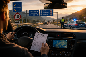 kontrola drogowa w Europie kierowca otrzymuje mandat