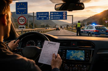 kontrola drogowa w Europie kierowca otrzymuje mandat