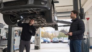 Auto od handlarza sprawdzane przez mechanika przed zakupem