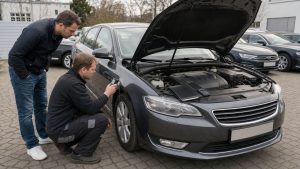 Samochód z Niemiec sprawdzany przez kupującego i mechanika